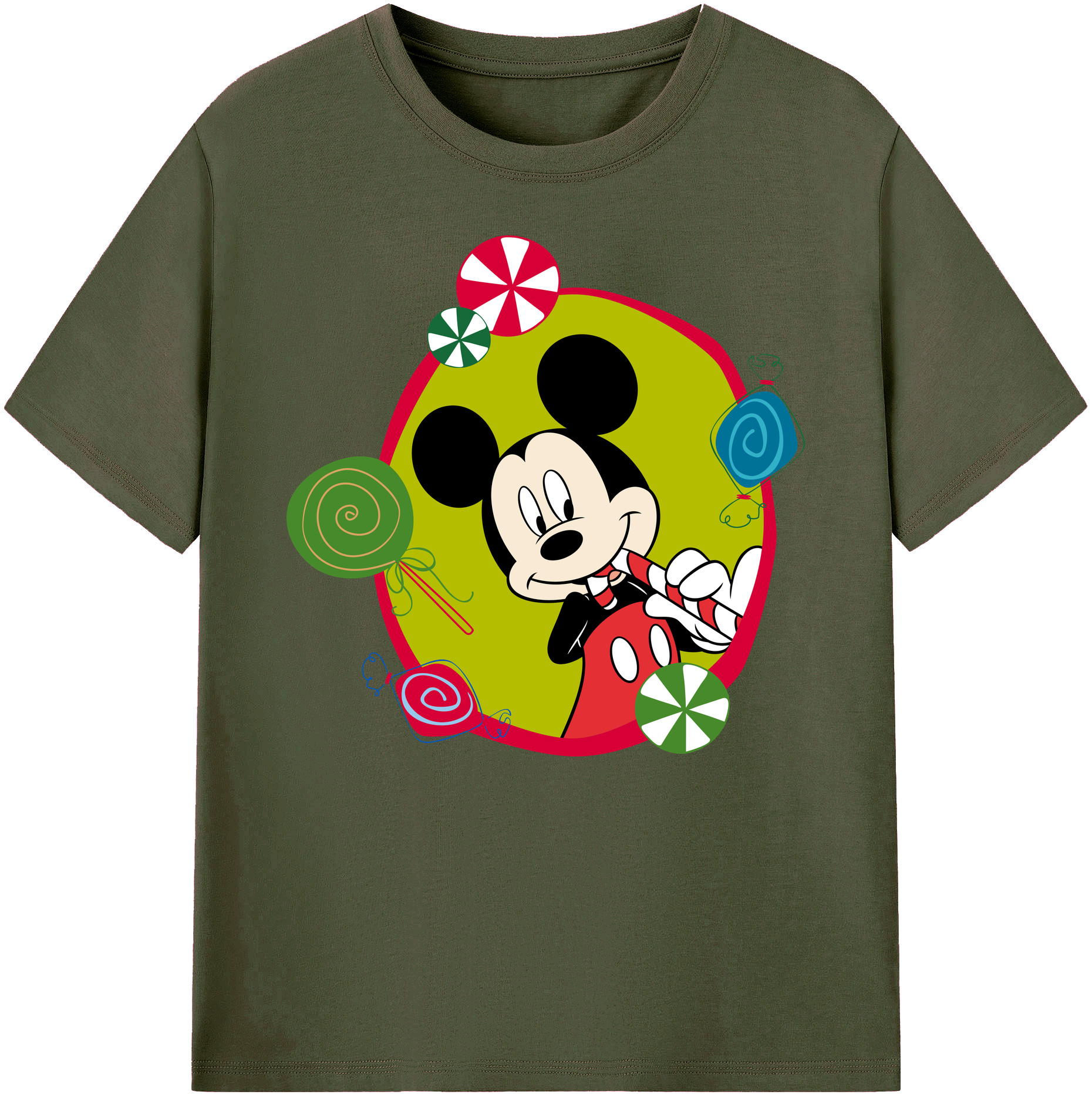 ミッキーマウス Mickey Mouse 綿100％ メンズ半袖Tシャツ｜肌触りやわらか＆通気性